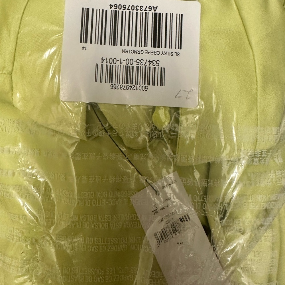 NWT! Banana Republic Lime Green Silky Midi Crepe Dress - Picture 2 of 2